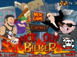 Kick out Bieber Justin fliegen schlagen action spiel
